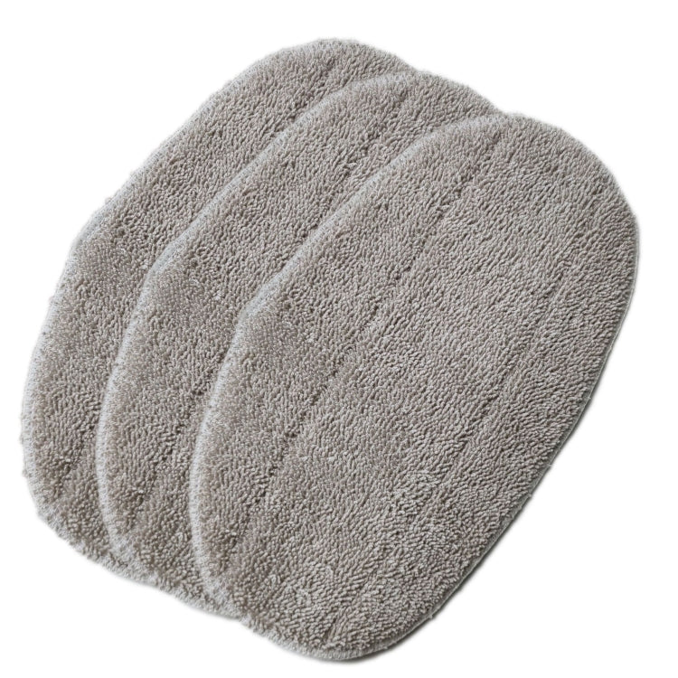 Set of 2 gray microfiber steam mop cloth pads, stacked oval