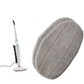 Gray microfiber steam mop cloth pad, shown with steam mop