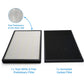 Air purifier filter kit with light pre-filter panel and dark activated carbon filter panel, square