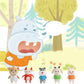 Animal finger plush dolls set shown with a cartoon classroom scene and figures