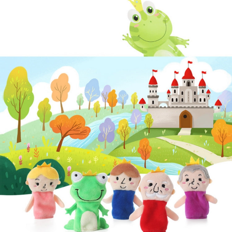 Assorted finger plush character dolls, including frog and animal styles