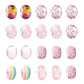 Pink bead charms for DIY jewelry, faceted crystal and marble-style bead assortment