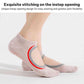 Backless non-slip yoga socks in light pink with open back and grip sole