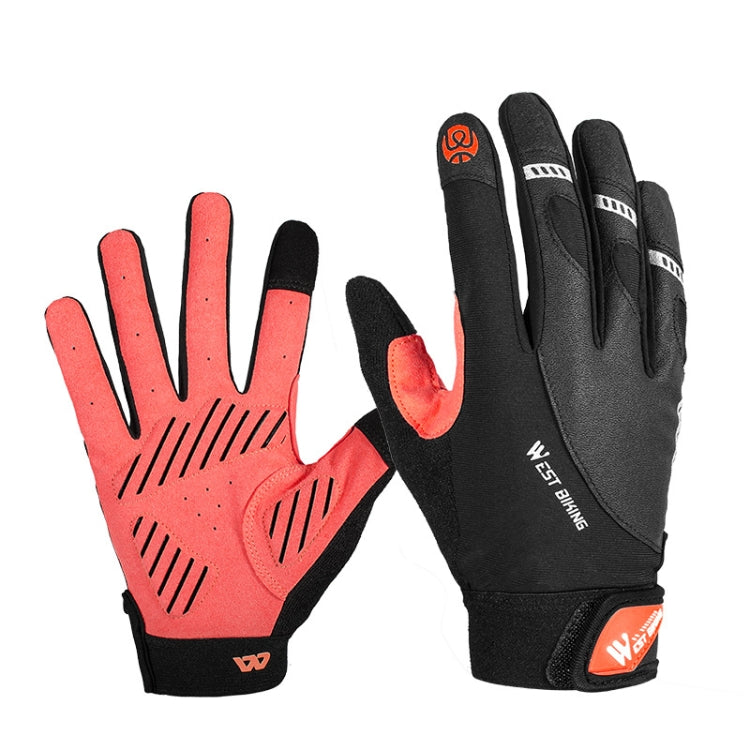 Bicycle gloves in black with red palms and padded knuckles