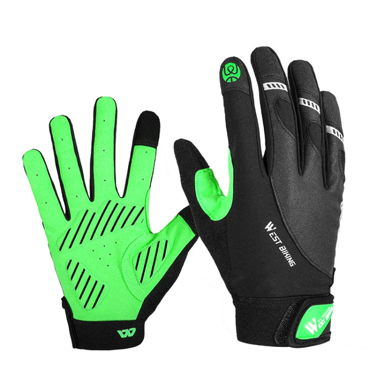 Bicycle gloves in black with neon green palms and padded knuckles