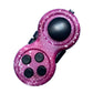 Purple glitter star handle decompression toy with four button pads and large disc