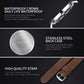 Men’s quartz watch with stainless-steel case and brown leather strap
