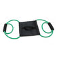 Green elastic cords attached to black water balloon launcher pouch.