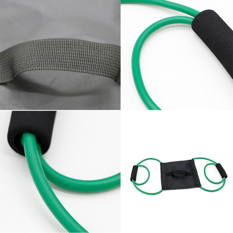 Close-up of black pouch and green elastic cords for water balloon launcher.
