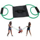 Elastic outdoor water balloon launcher with green elastic cords and black pouch.