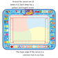 Children's water drawing canvas mat with outlined painting area and A-Z learning border