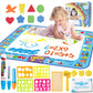 Children's water drawing canvas with extra markers, stencil shapes, and accessories