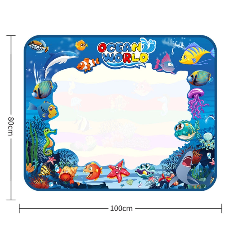 6614 Children Water Drawing Canvas Magic Graffiti Mat, Size: 100 x 80cm, Blue Version, New Version