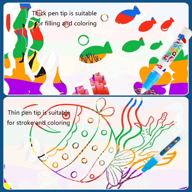 6614 Children Water Drawing Canvas Magic Graffiti Mat, Size: 100 x 80cm, Blue Version, New Version