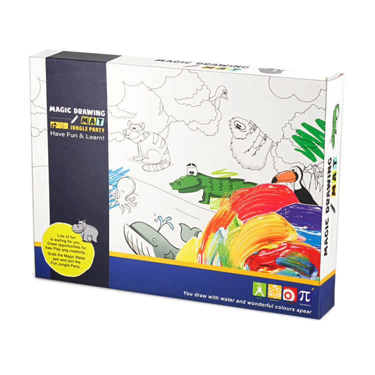 6614 Children Water Drawing Canvas Magic Graffiti Mat, Size: 100 x 80cm, Blue Version, New Version