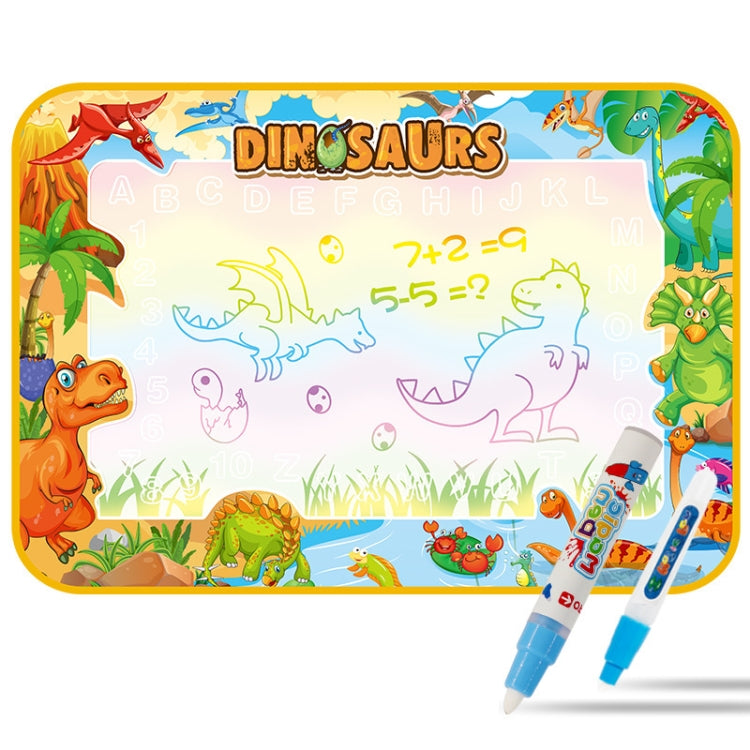 Dinosaur-themed magic water drawing mat with two colorful pens