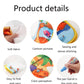 Magic water drawing mat features icons: soft fabric, easy fold, dense stitching