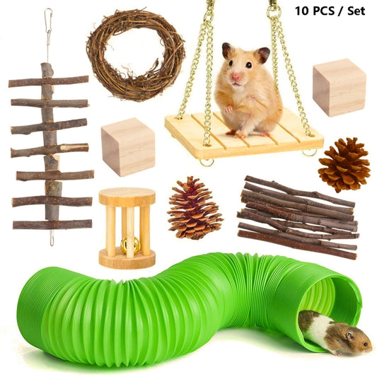 Hamster Toy Pet Rabbit Guinea Pig Parrot Play Grinding Wood Toys, 10 PCS / Set, 12 PCS / Set, 15 PCS / Set, 9 PCS / Set, 11 PCS / Set