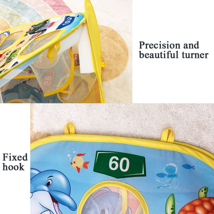 Ocean animal tent toy with reinforced top hook and mesh window target pocket