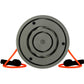 Grey electronic twisting waist disc with orange cord and black grip handles