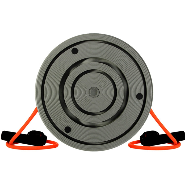 Grey electronic twisting waist disc with orange cord and black grip handles