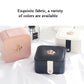 Small jewelry box set in pink, black, and white with decorative top clasps
