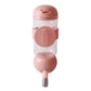 Pink hanging pet water cup with translucent body and flip-top drinking lid