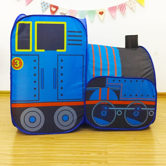 Children Tent House Train Foldable Play House Indoor Crawling Tunnel Ocean Ball Pool, Children Tent House