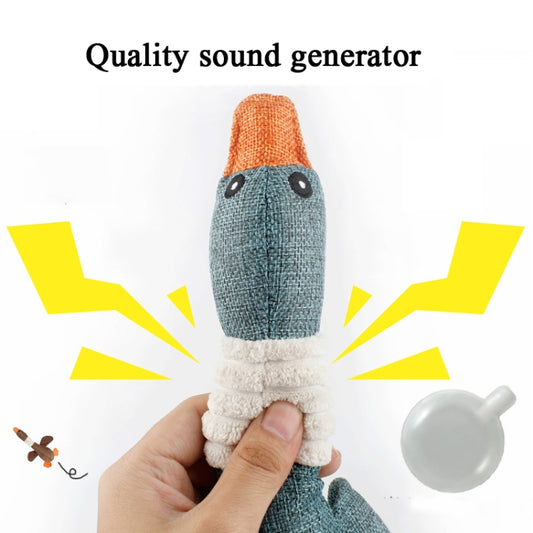 Long Animal Wild Goose Vocal Bite Resistant Dog Toy Plush Molar Dog Supplies, Gray, Blue, Brown