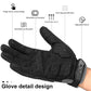 Black long-finger motorcycle riding gloves with padded palm and adjustable Velcro cuff