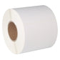 White thermal shipping label roll with core opening, self-adhesive backing