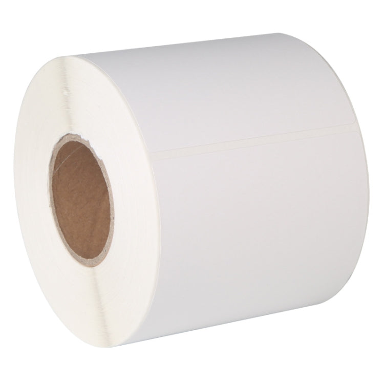 White thermal shipping label roll with core opening, self-adhesive backing