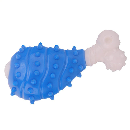 BG-W167 Pet Grinning And Chewing Interactive Chicken Leg Toys, Blue, Yellow, Pink