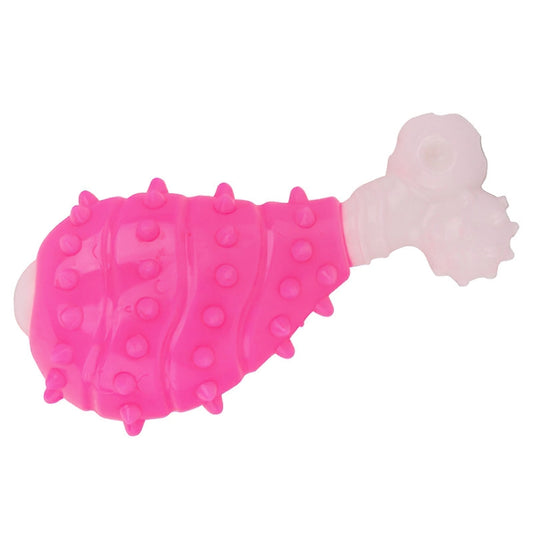 BG-W167 Pet Grinning And Chewing Interactive Chicken Leg Toys, Blue, Yellow, Pink