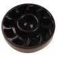Black slow food pet bowl with raised ridges and a centered feeding cup