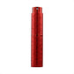 Red embossed metal perfume spray bottle with twist-top nozzle, 10ml.