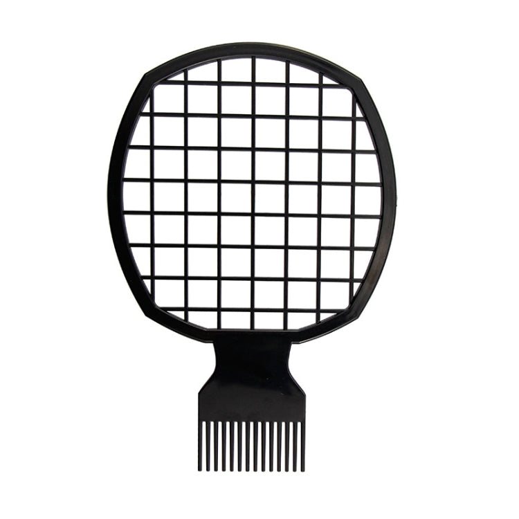 Black hair comb with round grid cap and fine teeth for curly, afro and braids