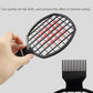 Gray round-grid hair comb with red grid lines and fine teeth