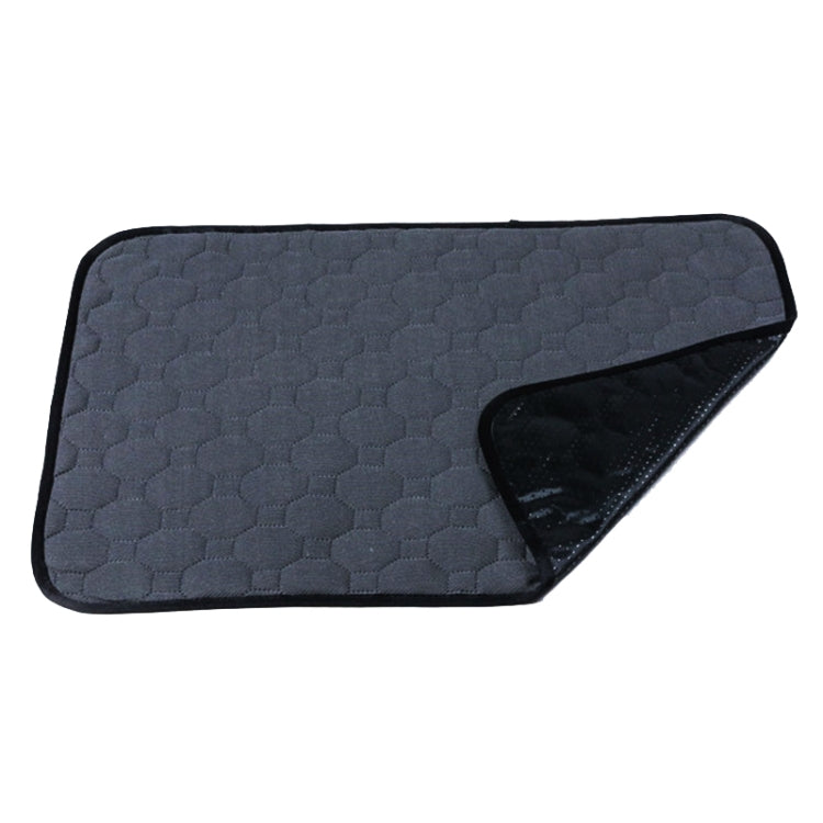Waterproof pet pad, dark gray hex-pattern top with black waterproof underside