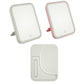 Set of 2 folding LED makeup mirrors, light gray and pink, rear view detail