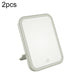 Set of 2 folding LED makeup mirrors with lamp, light gray frames