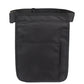 Black medical storage waist bag with front pocket panel and adjustable belt strap