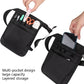 Black multi-pocket organizer bag with zipper front and interior tool slots