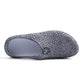 Breathable half slipper shoes, heather gray knit with white insole and side logo