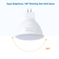 LED cup bulb with 180° beam angle diagram and white frosted lens