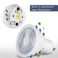 LED light cup bulb showing internal circuit LEDs and aluminum heat dissipation