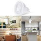 LED light cup spot bulbs installed in ceiling fixtures, two views