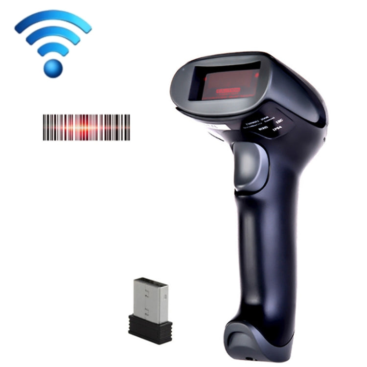 NETUM handheld barcode scanner showing wireless signal indicator