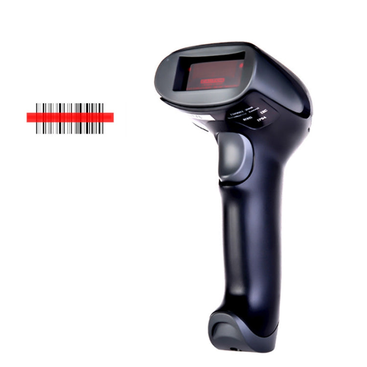 NETUM handheld barcode scanner with visible red scan line