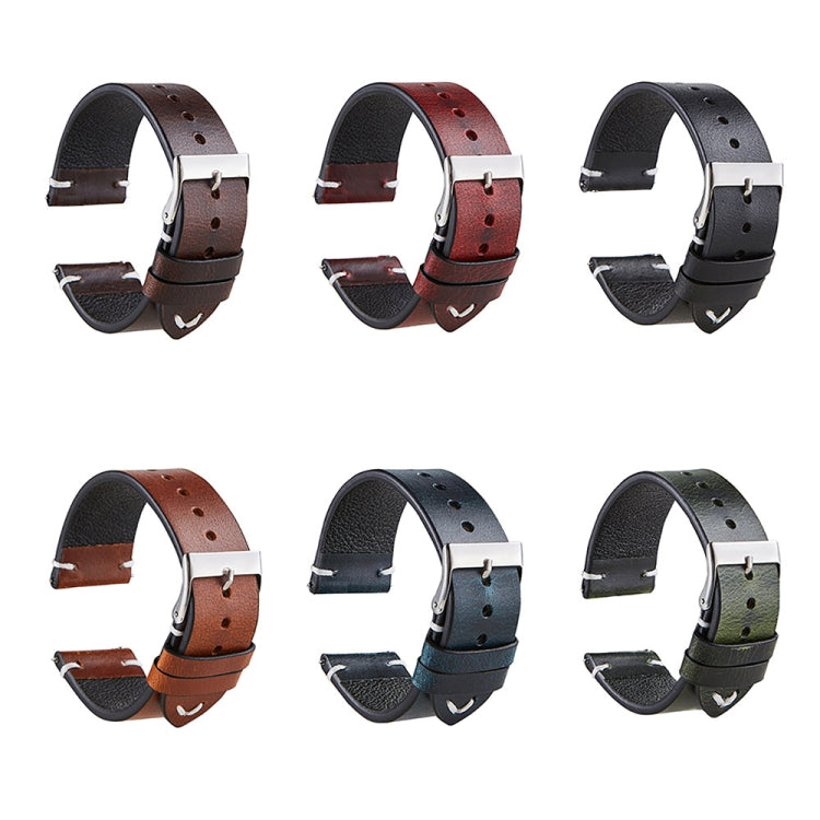 Set of leather watch straps in multiple colors with metal buckles and adjustment holes
